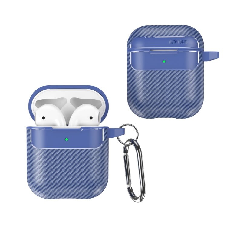 For AirPods 1 / 2 Carbon Fiber Texture Anti-fall Earphone Protective Case