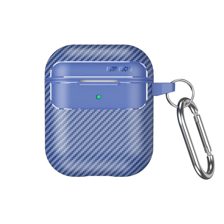 For AirPods 1 / 2 Carbon Fiber Texture Anti-fall Earphone Protective Case