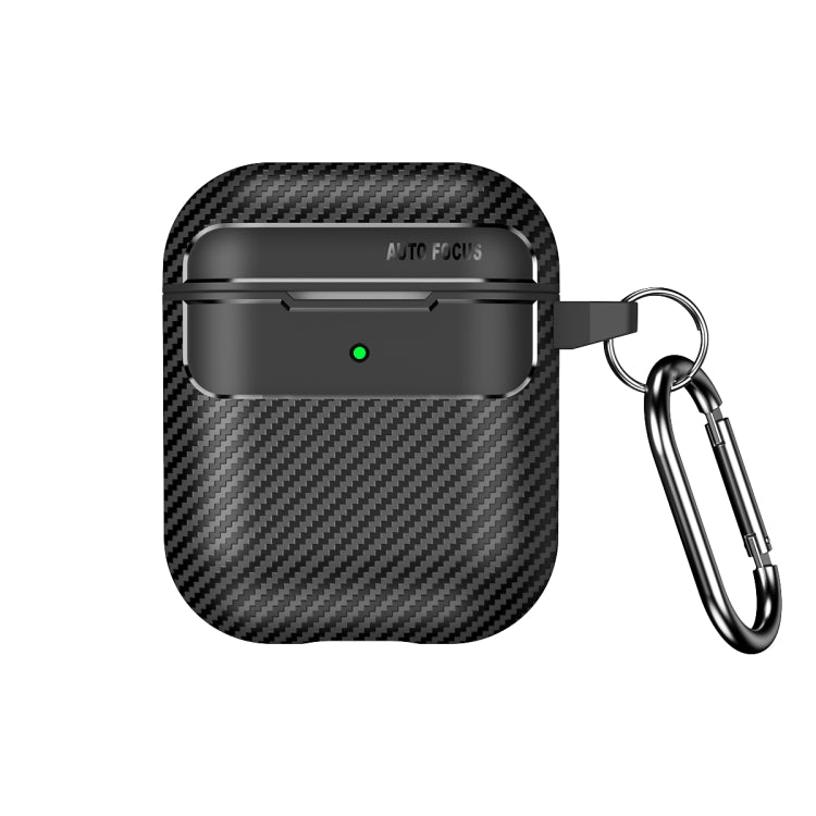 For AirPods 1 / 2 Carbon Fiber Texture Anti-fall Earphone Protective Case