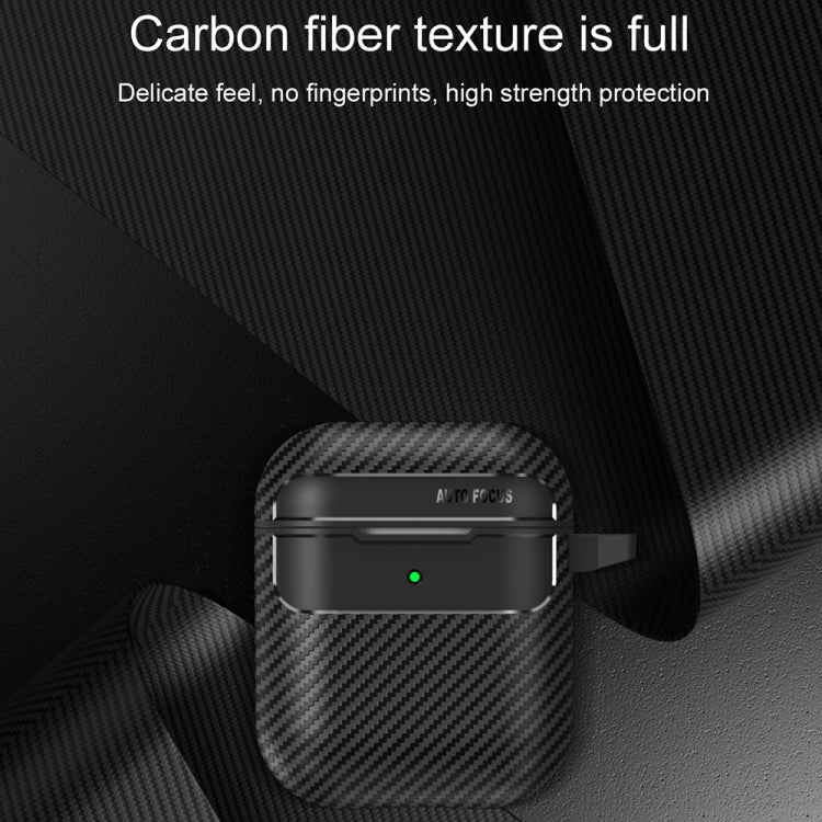 For AirPods 1 / 2 Carbon Fiber Texture Anti-fall Earphone Protective Case