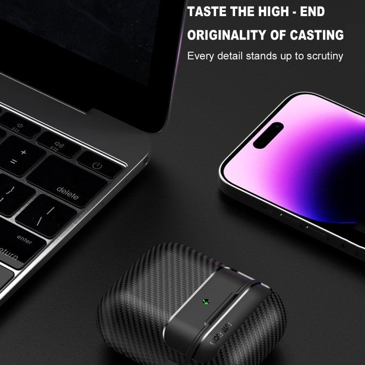 For AirPods 1 / 2 Carbon Fiber Texture Anti-fall Earphone Protective Case