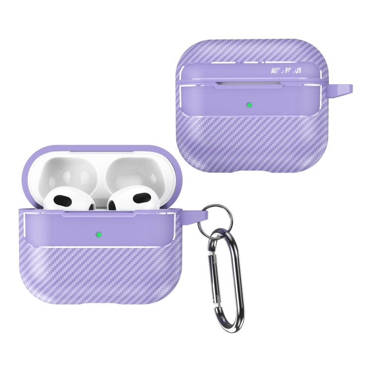 For AirPods 3 Carbon Fiber Texture Anti-fall Earphone Protective Case