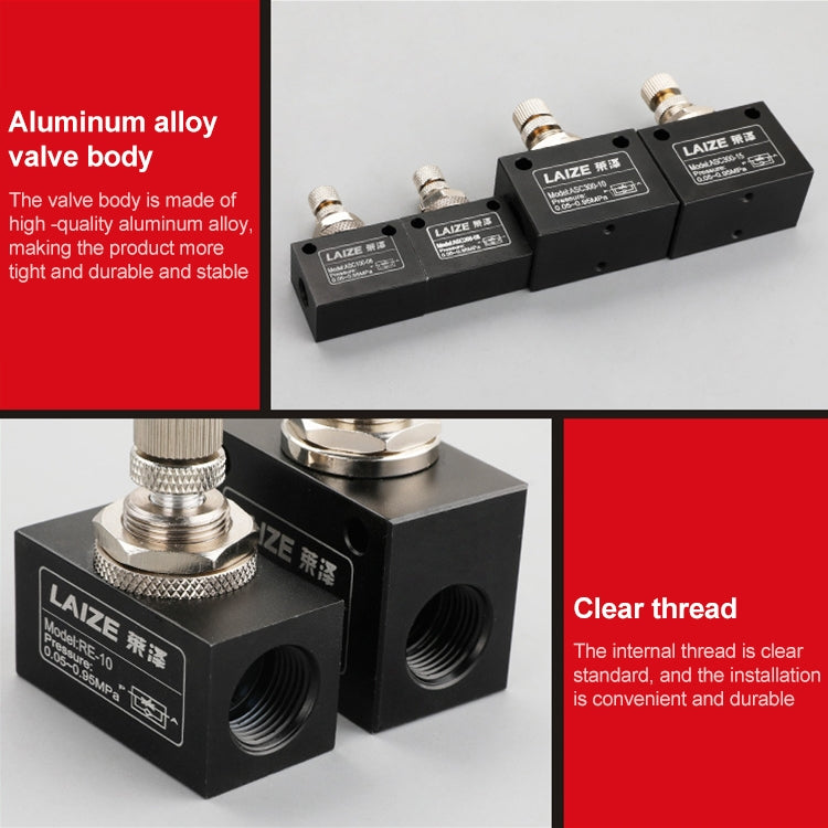 LAIZE Pneumatic Speed Regulating One-way Throttle Valve, Specification:ASC200-08 DN08mm