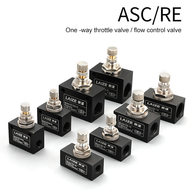 LAIZE Pneumatic Speed Regulating One-way Throttle Valve, Specification:RE-06 DN06mm
