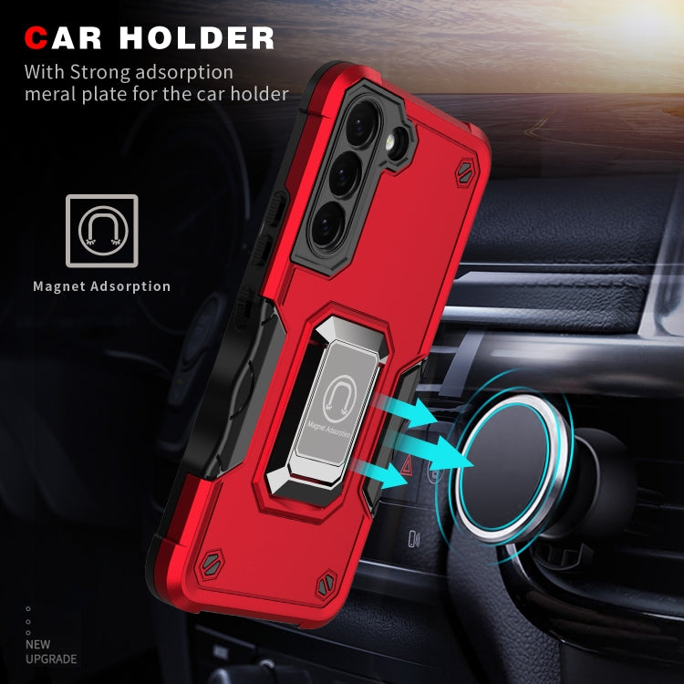 For Samsung Galaxy S23+ 5G Ring Holder Non-slip Shockproof Armor Phone Case