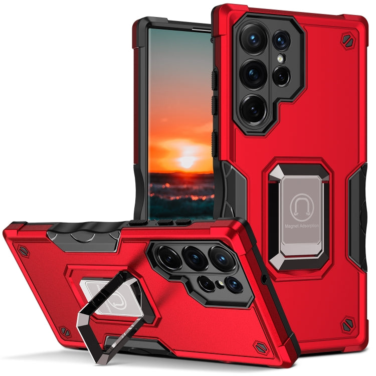 For Samsung Galaxy S23 Ultra 5G Ring Holder Non-slip Shockproof Armor Phone Case