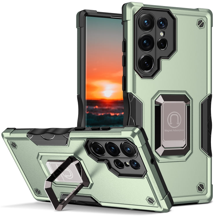 For Samsung Galaxy S23 Ultra 5G Ring Holder Non-slip Shockproof Armor Phone Case