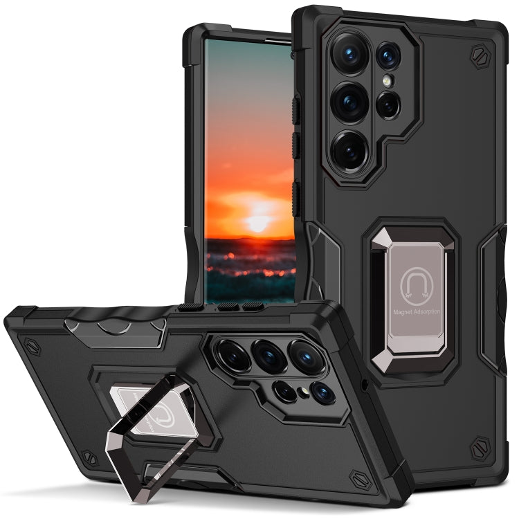 For Samsung Galaxy S23 Ultra 5G Ring Holder Non-slip Shockproof Armor Phone Case