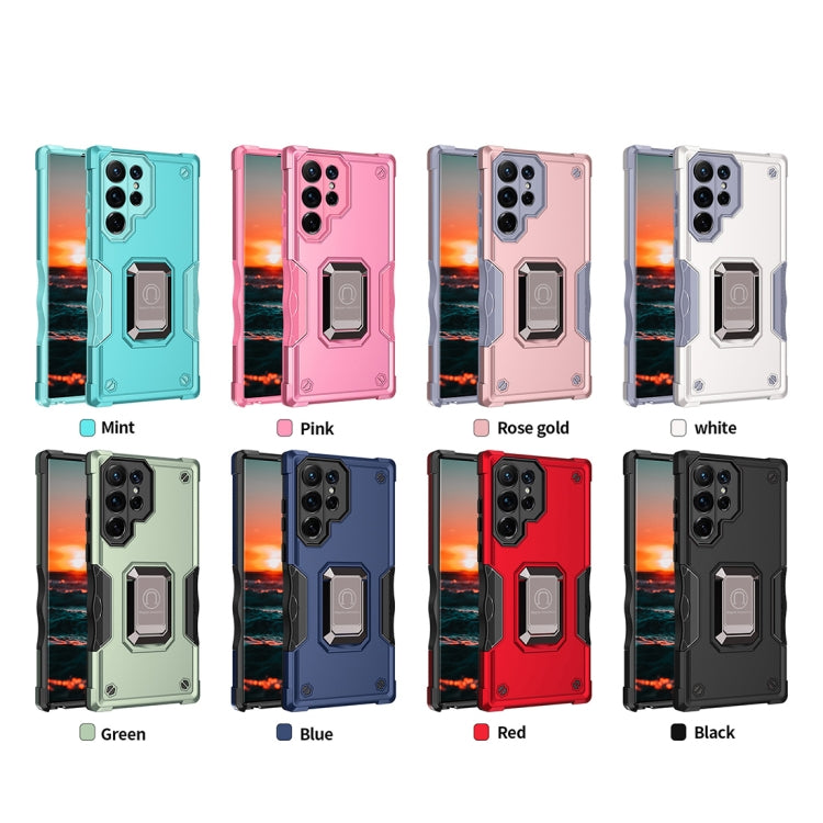 For Samsung Galaxy S23 Ultra 5G Ring Holder Non-slip Shockproof Armor Phone Case