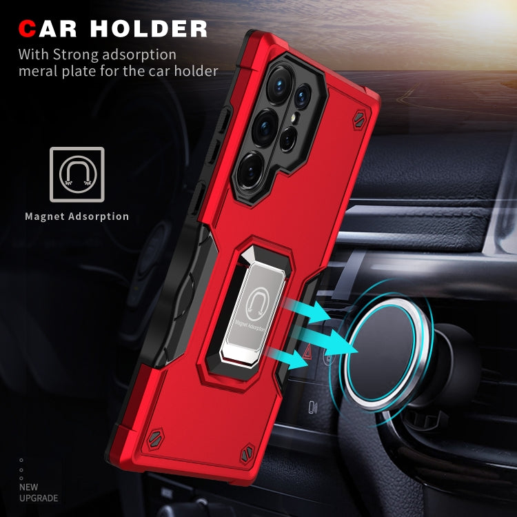 For Samsung Galaxy S23 Ultra 5G Ring Holder Non-slip Shockproof Armor Phone Case