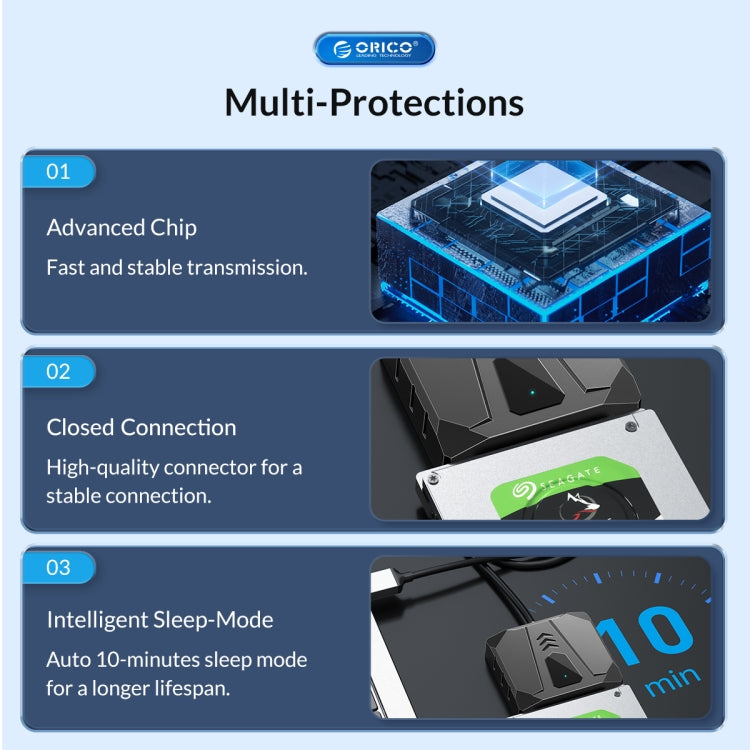 ORICO UTS2 USB 3.0 2.5-inch SATA HDD Adapter, Cable Length:0.5m