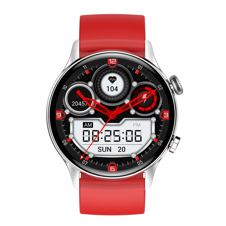 Ochstin 5HK8 Pro 1.36 inch Round Screen Blood Oxygen Blood Pressure Monitoring Bluetooth Smart Watch, Strap:Silicone