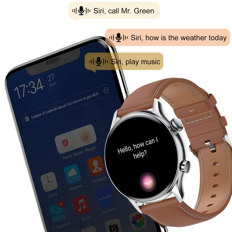 Ochstin 5HK8 Pro 1.36 inch Round Screen Blood Oxygen Blood Pressure Monitoring Bluetooth Smart Watch, Strap:Silicone