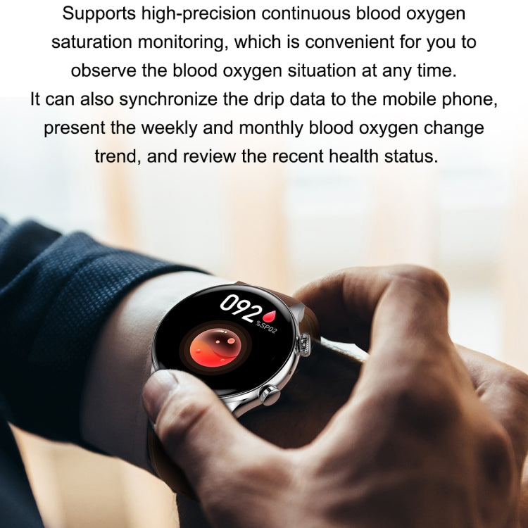 Ochstin 5HK8 Pro 1.36 inch Round Screen Blood Oxygen Blood Pressure Monitoring Bluetooth Smart Watch, Strap:Silicone