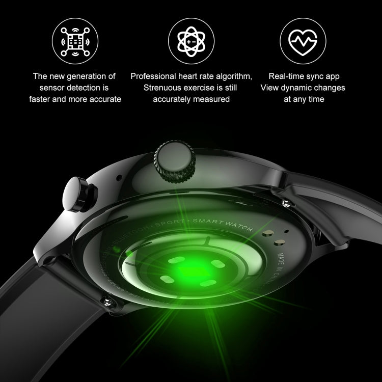 Ochstin 5HK8 Pro 1.36 inch Round Screen Blood Oxygen Blood Pressure Monitoring Bluetooth Smart Watch, Strap:Leather