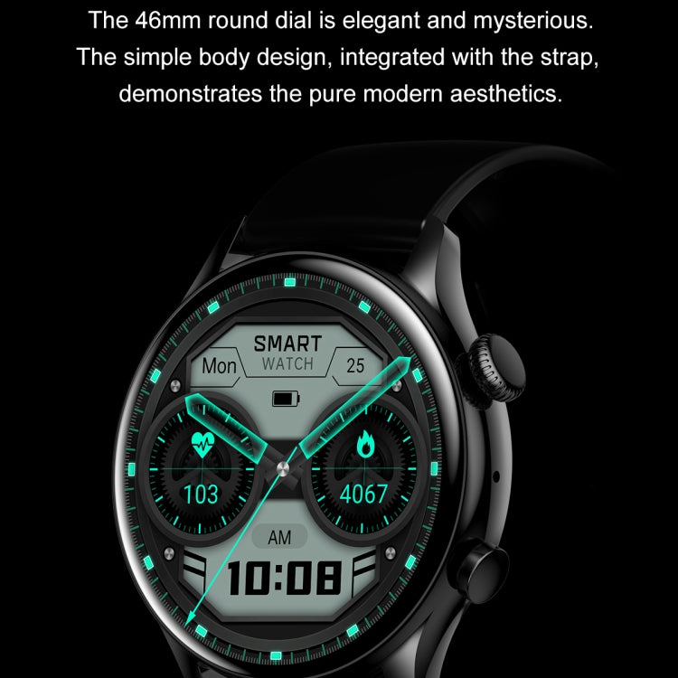 Ochstin 5HK8 Pro 1.36 inch Round Screen Blood Oxygen Blood Pressure Monitoring Bluetooth Smart Watch, Strap:Leather