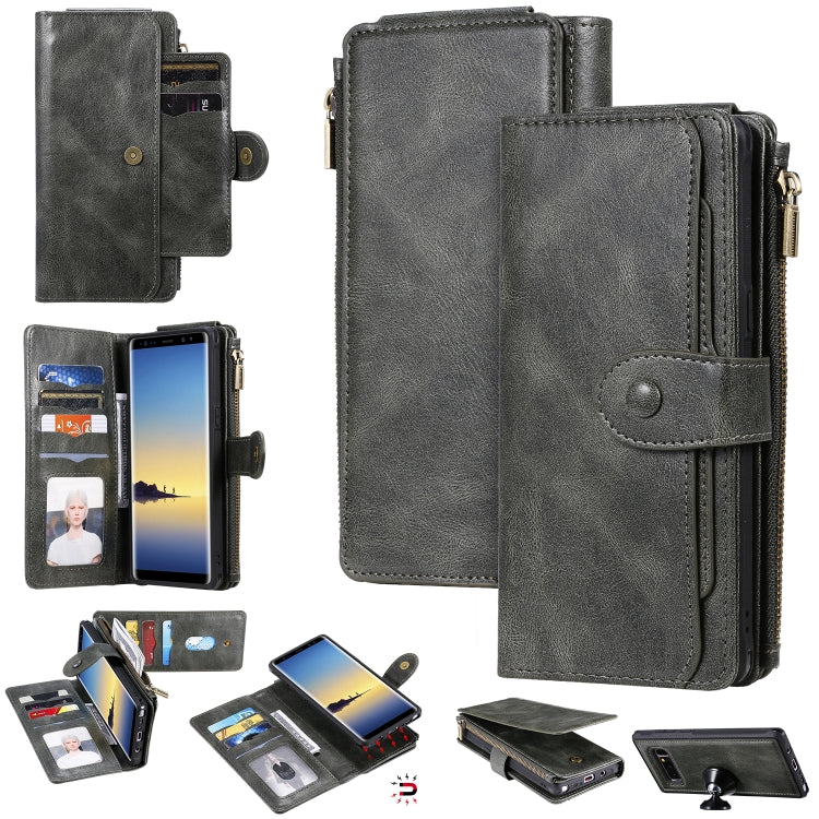 For Galaxy Note 8 Multifunctional Retro Detachable Magnetic Horizontal Flip Leather Case with Card Slots & Holder & Wallet & Photo Frame