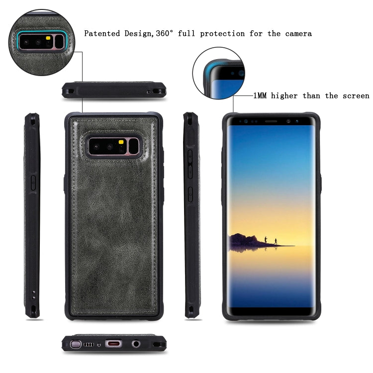 For Galaxy Note 8 Multifunctional Retro Detachable Magnetic Horizontal Flip Leather Case with Card Slots & Holder & Wallet & Photo Frame