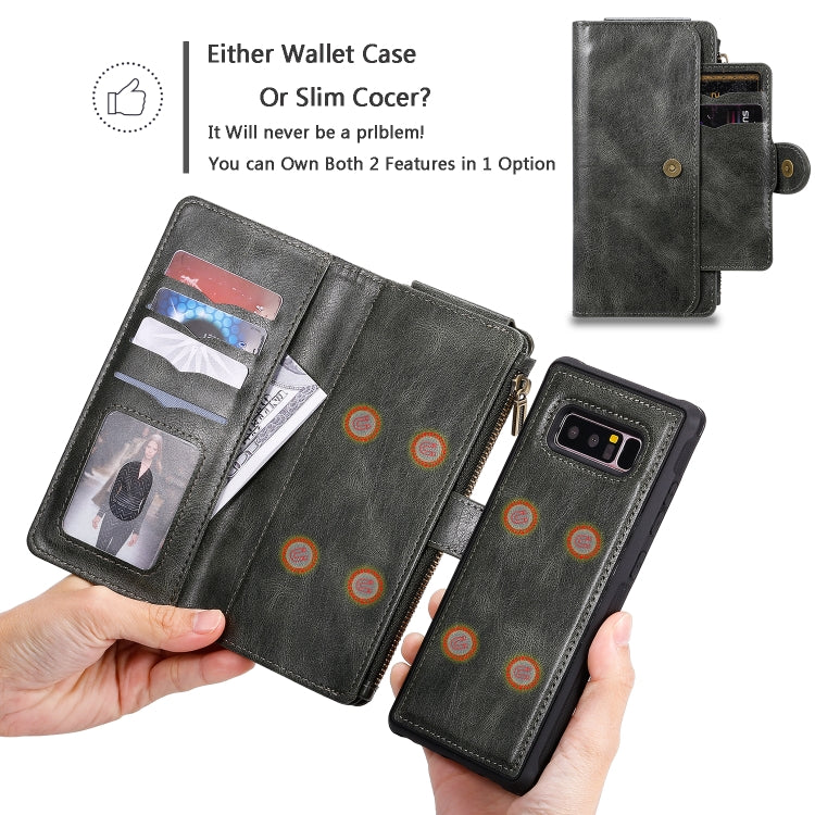 For Galaxy Note 8 Multifunctional Retro Detachable Magnetic Horizontal Flip Leather Case with Card Slots & Holder & Wallet & Photo Frame