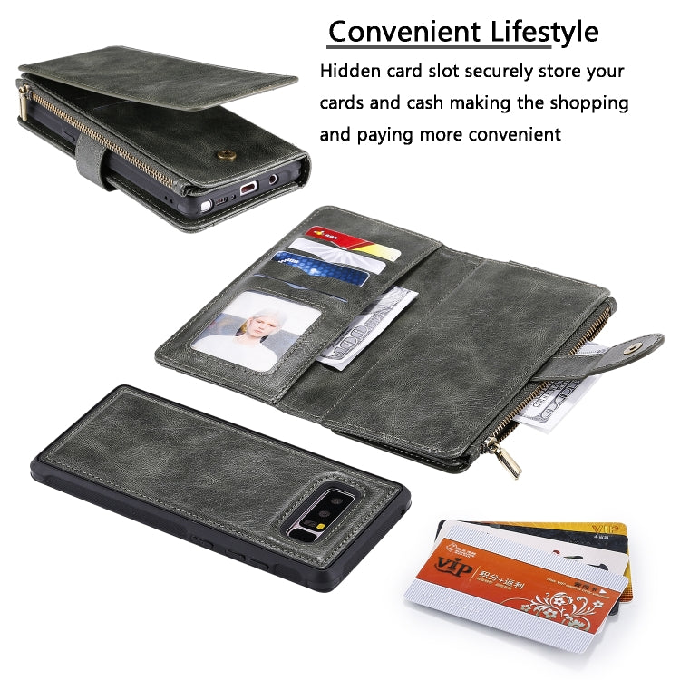 For Galaxy Note 8 Multifunctional Retro Detachable Magnetic Horizontal Flip Leather Case with Card Slots & Holder & Wallet & Photo Frame