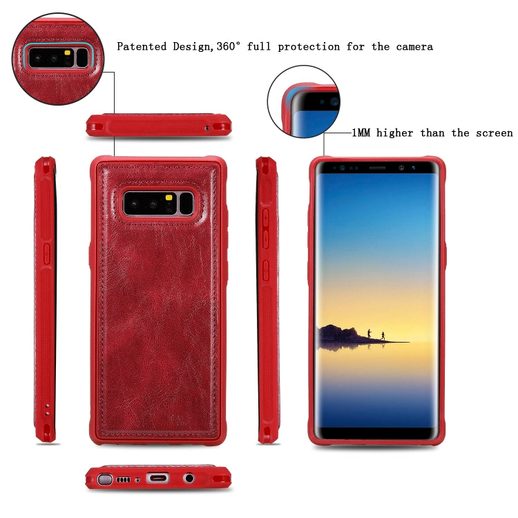 For Galaxy Note 8 Multifunctional Retro Detachable Magnetic Horizontal Flip Leather Case with Card Slots & Holder & Wallet & Photo Frame