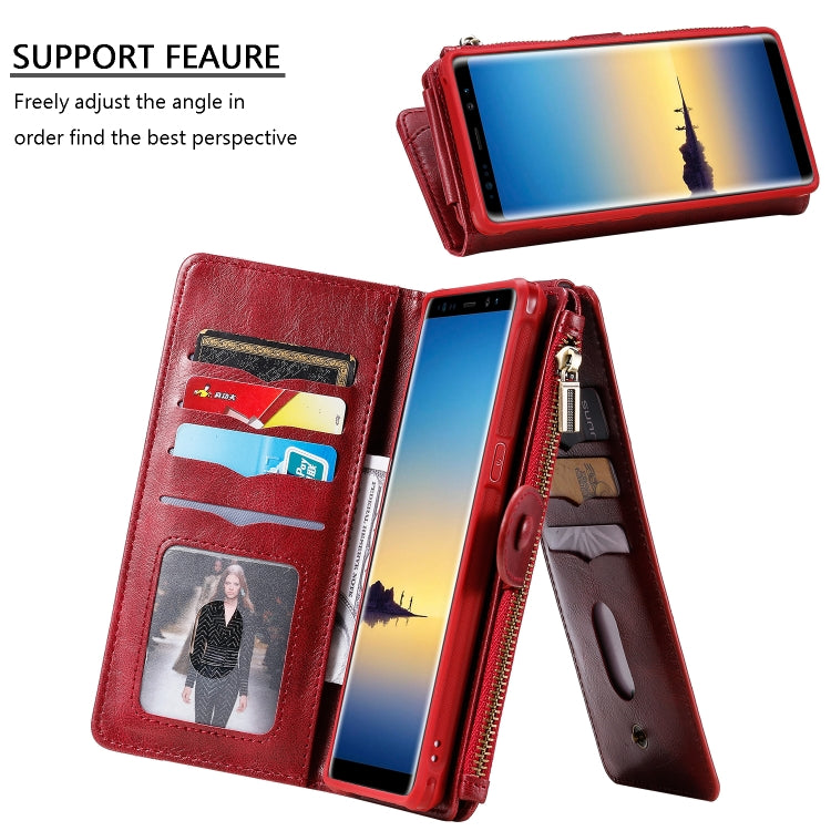 For Galaxy Note 8 Multifunctional Retro Detachable Magnetic Horizontal Flip Leather Case with Card Slots & Holder & Wallet & Photo Frame