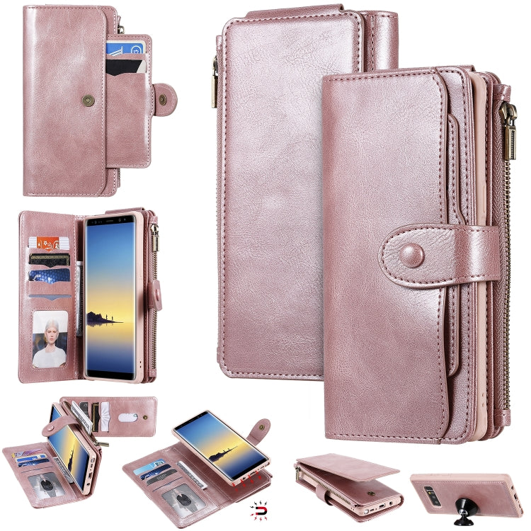 For Galaxy Note 8 Multifunctional Retro Detachable Magnetic Horizontal Flip Leather Case with Card Slots & Holder & Wallet & Photo Frame