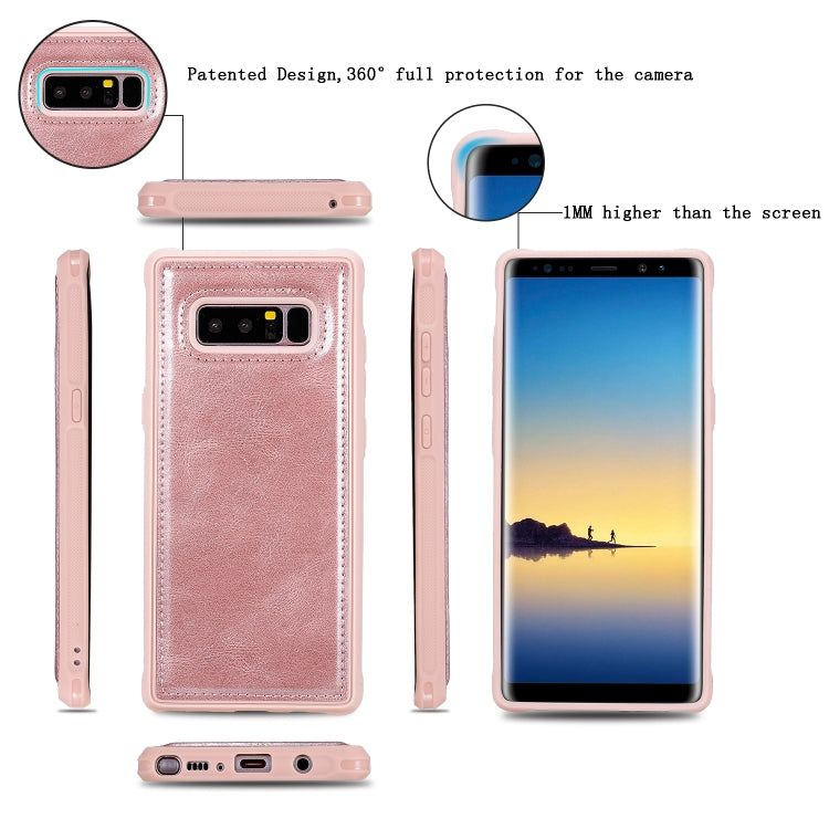 For Galaxy Note 8 Multifunctional Retro Detachable Magnetic Horizontal Flip Leather Case with Card Slots & Holder & Wallet & Photo Frame