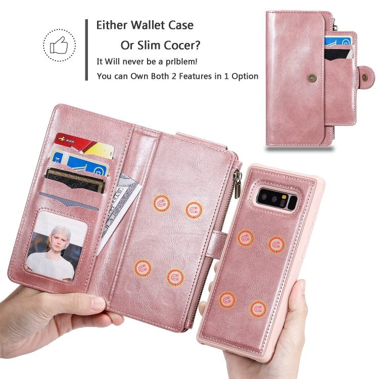 For Galaxy Note 8 Multifunctional Retro Detachable Magnetic Horizontal Flip Leather Case with Card Slots & Holder & Wallet & Photo Frame