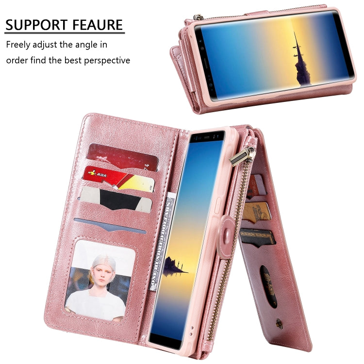 For Galaxy Note 8 Multifunctional Retro Detachable Magnetic Horizontal Flip Leather Case with Card Slots & Holder & Wallet & Photo Frame