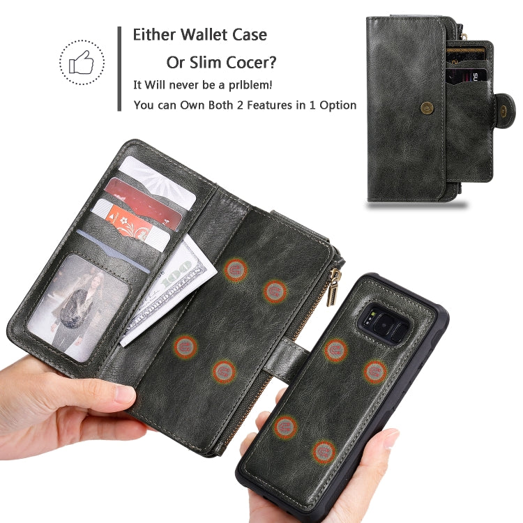 For Galaxy S8 Multifunctional Retro Detachable Magnetic Horizontal Flip Leather Case with Card Slots & Holder & Wallet & Photo Frame
