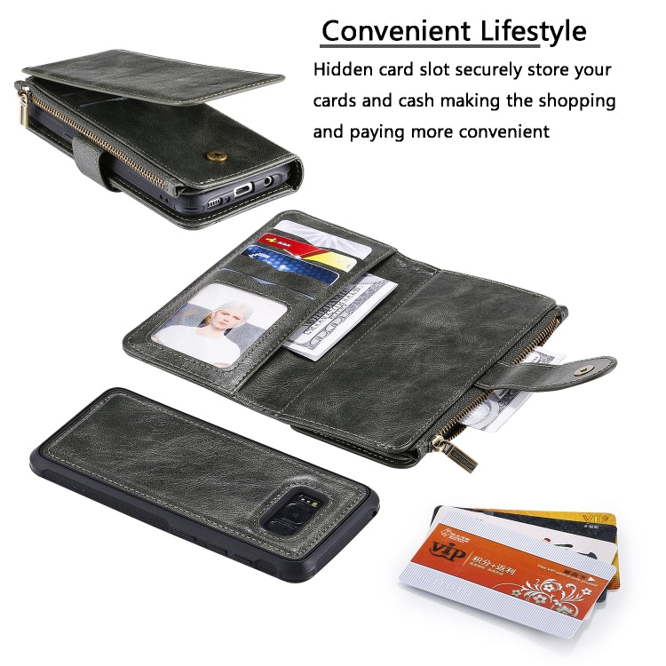 For Galaxy S8 Multifunctional Retro Detachable Magnetic Horizontal Flip Leather Case with Card Slots & Holder & Wallet & Photo Frame