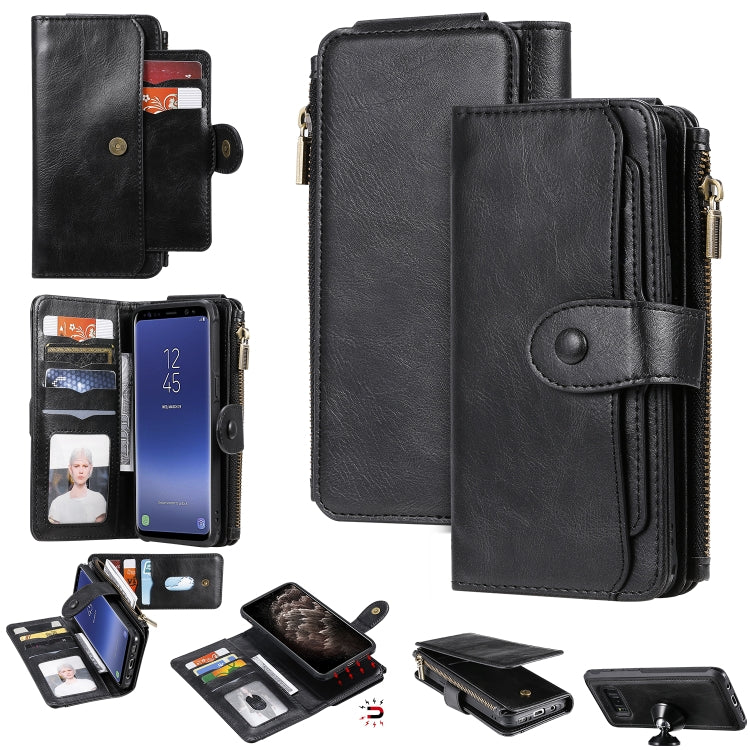 For Galaxy S8 Multifunctional Retro Detachable Magnetic Horizontal Flip Leather Case with Card Slots & Holder & Wallet & Photo Frame
