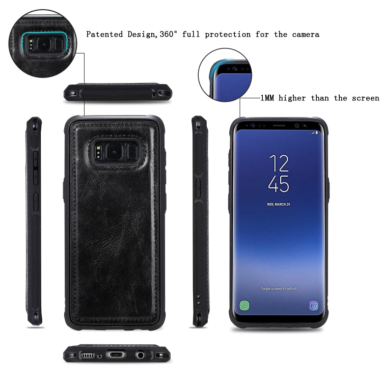 For Galaxy S8 Multifunctional Retro Detachable Magnetic Horizontal Flip Leather Case with Card Slots & Holder & Wallet & Photo Frame