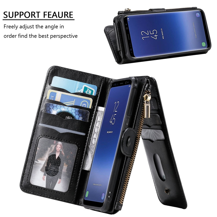 For Galaxy S8 Multifunctional Retro Detachable Magnetic Horizontal Flip Leather Case with Card Slots & Holder & Wallet & Photo Frame