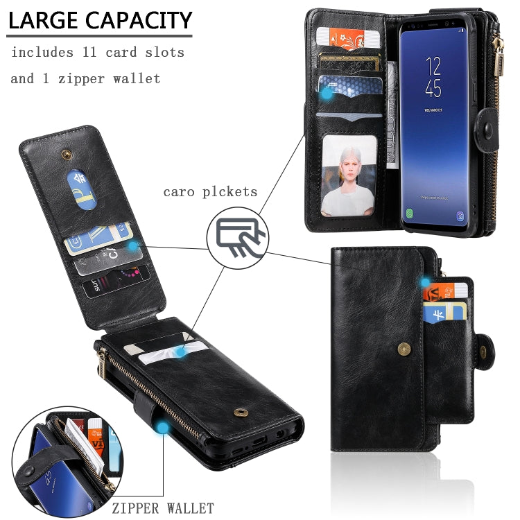 For Galaxy S8 Multifunctional Retro Detachable Magnetic Horizontal Flip Leather Case with Card Slots & Holder & Wallet & Photo Frame