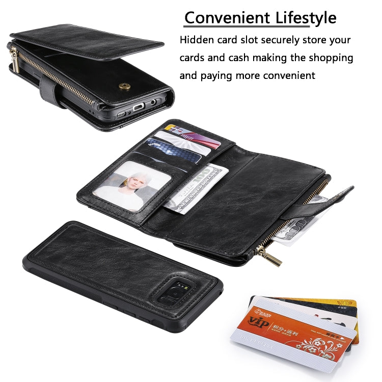For Galaxy S8 Multifunctional Retro Detachable Magnetic Horizontal Flip Leather Case with Card Slots & Holder & Wallet & Photo Frame