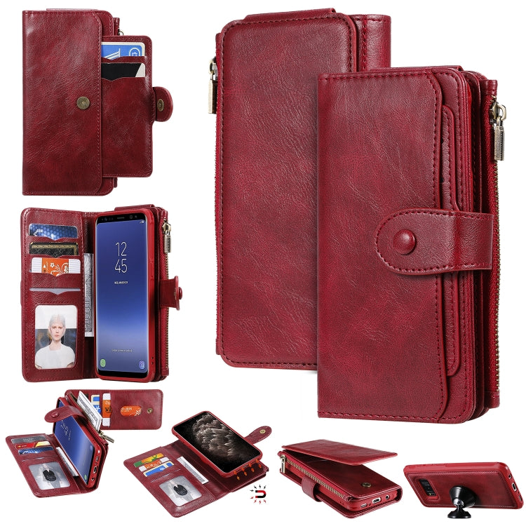For Galaxy S8 Multifunctional Retro Detachable Magnetic Horizontal Flip Leather Case with Card Slots & Holder & Wallet & Photo Frame
