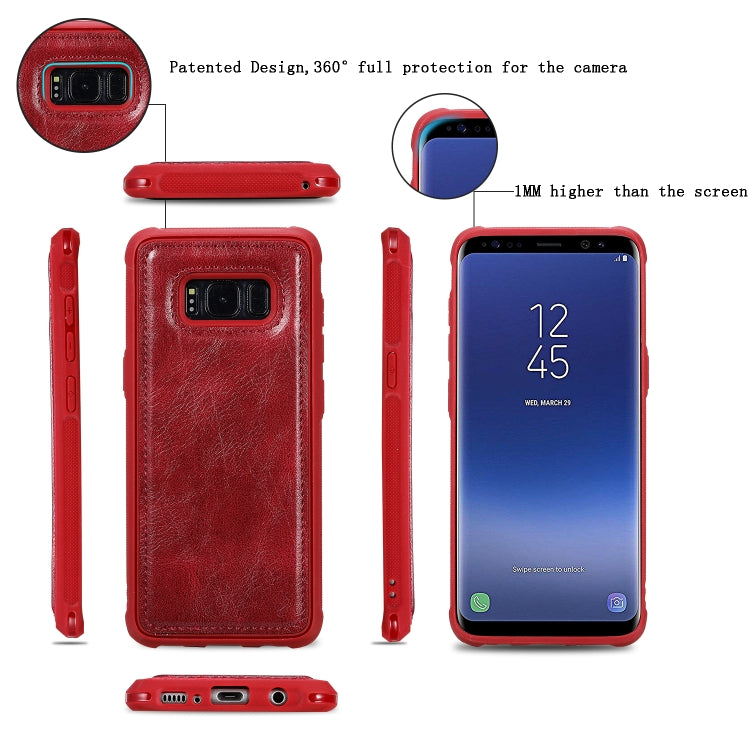 For Galaxy S8 Multifunctional Retro Detachable Magnetic Horizontal Flip Leather Case with Card Slots & Holder & Wallet & Photo Frame