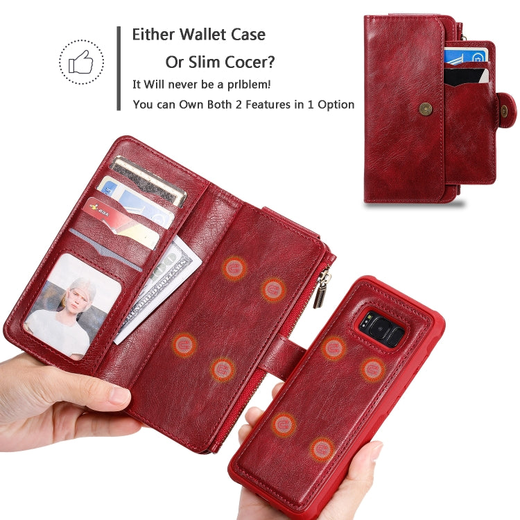 For Galaxy S8 Multifunctional Retro Detachable Magnetic Horizontal Flip Leather Case with Card Slots & Holder & Wallet & Photo Frame