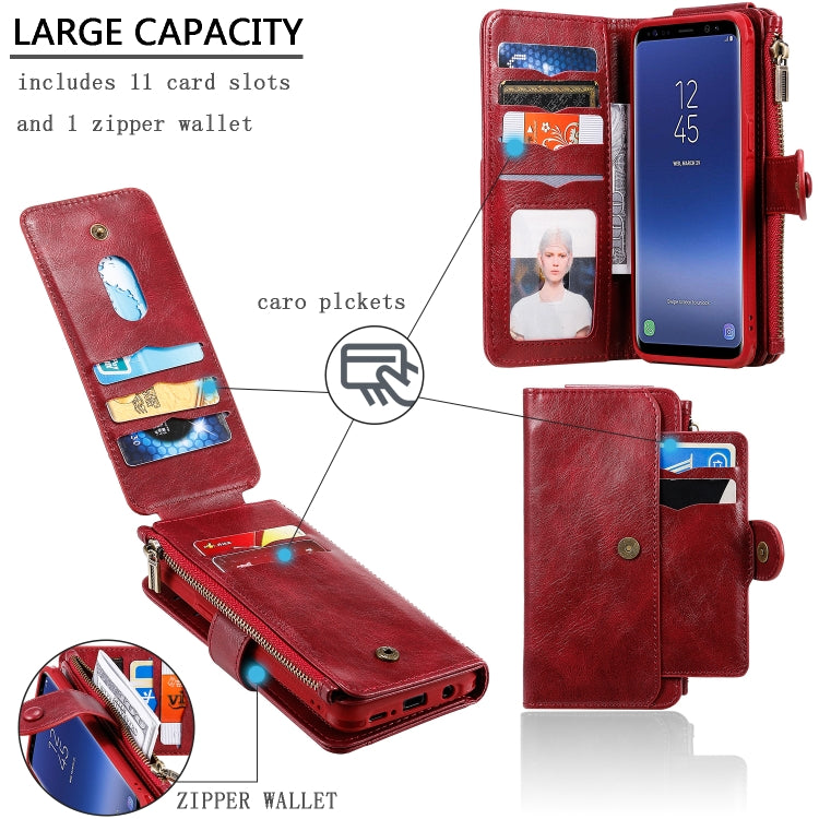 For Galaxy S8 Multifunctional Retro Detachable Magnetic Horizontal Flip Leather Case with Card Slots & Holder & Wallet & Photo Frame