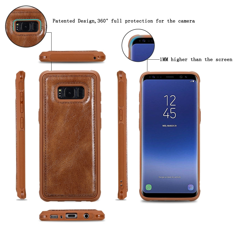 For Galaxy S8 Multifunctional Retro Detachable Magnetic Horizontal Flip Leather Case with Card Slots & Holder & Wallet & Photo Frame