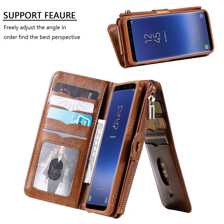 For Galaxy S8 Multifunctional Retro Detachable Magnetic Horizontal Flip Leather Case with Card Slots & Holder & Wallet & Photo Frame