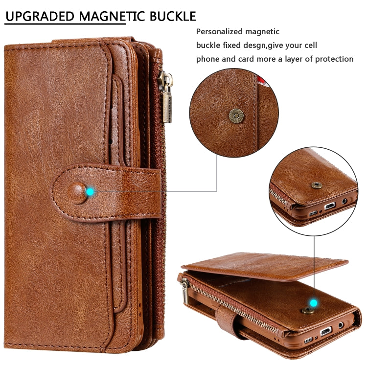 For Galaxy S8 Multifunctional Retro Detachable Magnetic Horizontal Flip Leather Case with Card Slots & Holder & Wallet & Photo Frame