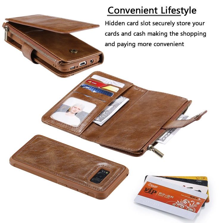 For Galaxy S8 Multifunctional Retro Detachable Magnetic Horizontal Flip Leather Case with Card Slots & Holder & Wallet & Photo Frame