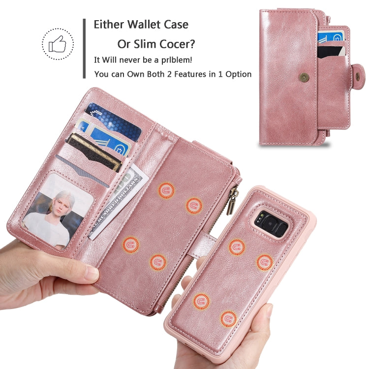 For Galaxy S8 Multifunctional Retro Detachable Magnetic Horizontal Flip Leather Case with Card Slots & Holder & Wallet & Photo Frame