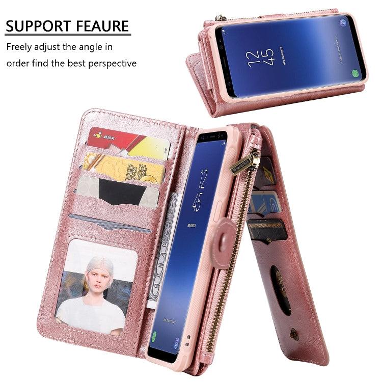 For Galaxy S8 Multifunctional Retro Detachable Magnetic Horizontal Flip Leather Case with Card Slots & Holder & Wallet & Photo Frame