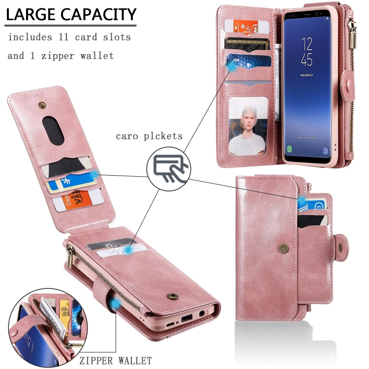 For Galaxy S8 Multifunctional Retro Detachable Magnetic Horizontal Flip Leather Case with Card Slots & Holder & Wallet & Photo Frame