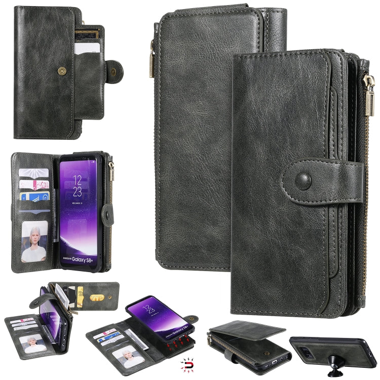 For Galaxy S8+ Multifunctional Retro Detachable Magnetic Horizontal Flip Leather Case with Card Slots & Holder & Wallet & Photo Frame