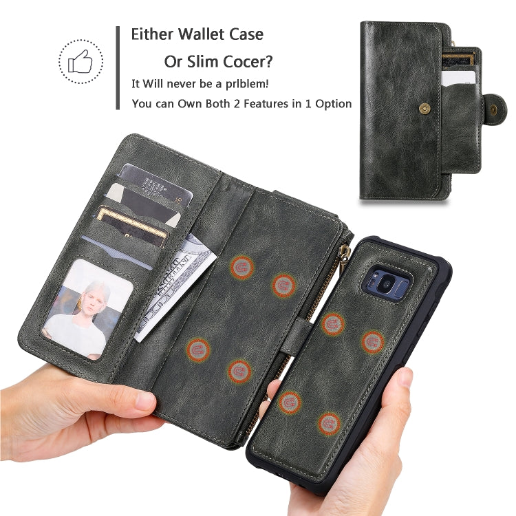 For Galaxy S8+ Multifunctional Retro Detachable Magnetic Horizontal Flip Leather Case with Card Slots & Holder & Wallet & Photo Frame